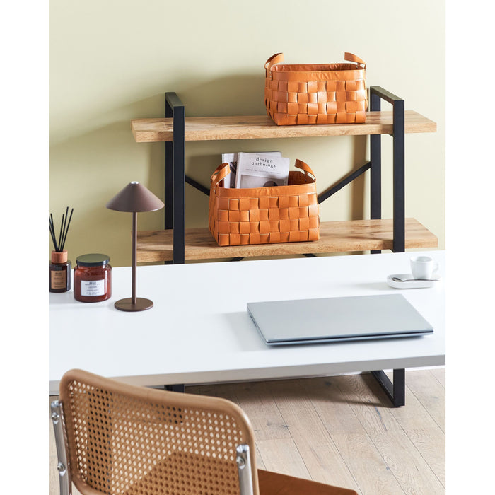 Beliani - SIPPAR - Opbergmanden set van 2 - Goudbruin - Kunstleer