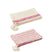 J-Line plaid Strepen + Kwasten - katoen - wit|roze -  2 stuks