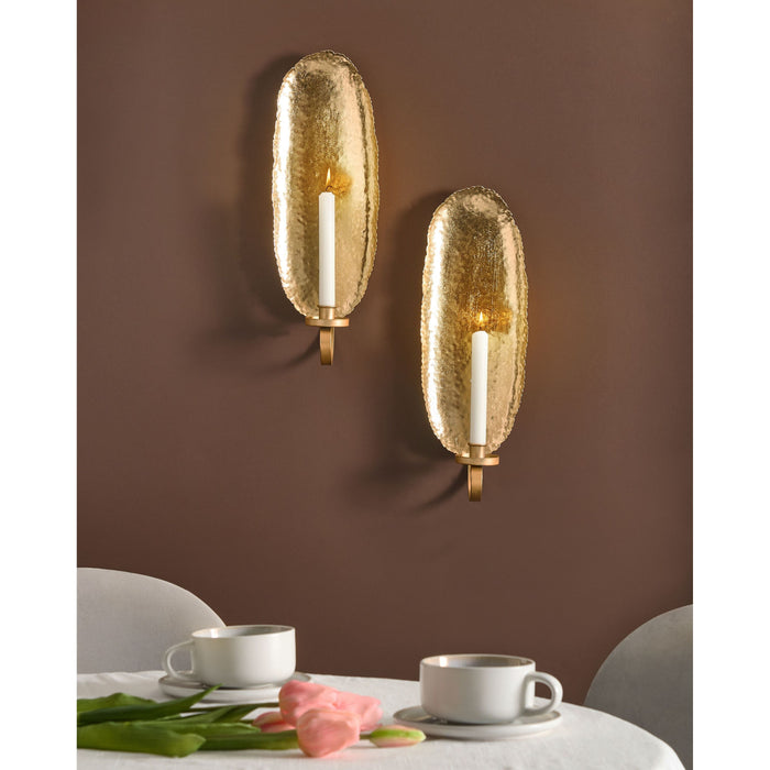 Beliani - FEIJO - Wandkandelaar set van 2 - Goud - IJzer