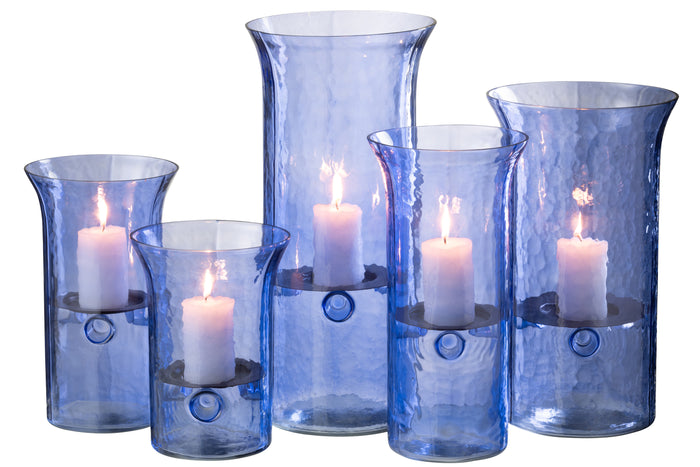 J-Line Windlicht Tarifa Smal Glas Blauw Extra Large
