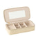 J-Line juwelendoos Rechthoek + spiegel - kunstleder - beige