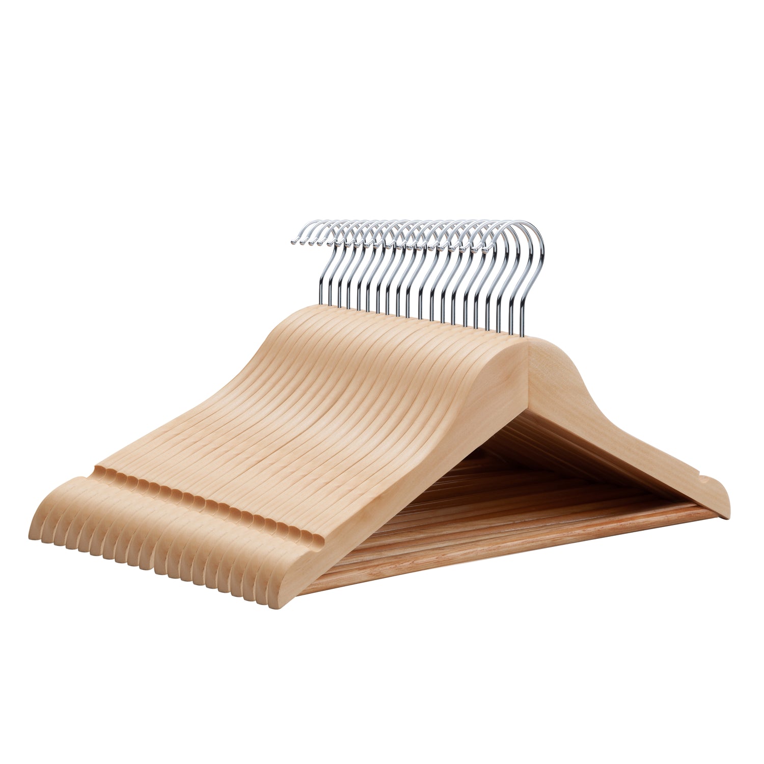 ACAZA Kledinghangers - Kleerhangers - 20 Stuks - Baby|Kinder|Kinderen - 100% FSC-Gekeurd Duurzaam Hout - Lichte Eik Kleur