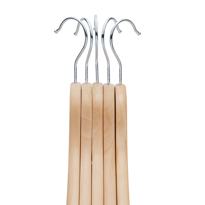 ACAZA Kledinghangers - Kleerhangers - 20 Stuks - Baby|Kinder|Kinderen - 100% FSC-Gekeurd Duurzaam Hout - Lichte Eik Kleur