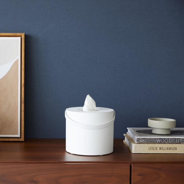 Yamazaki Tissuebox Rond met Handvat - Tower - Wit