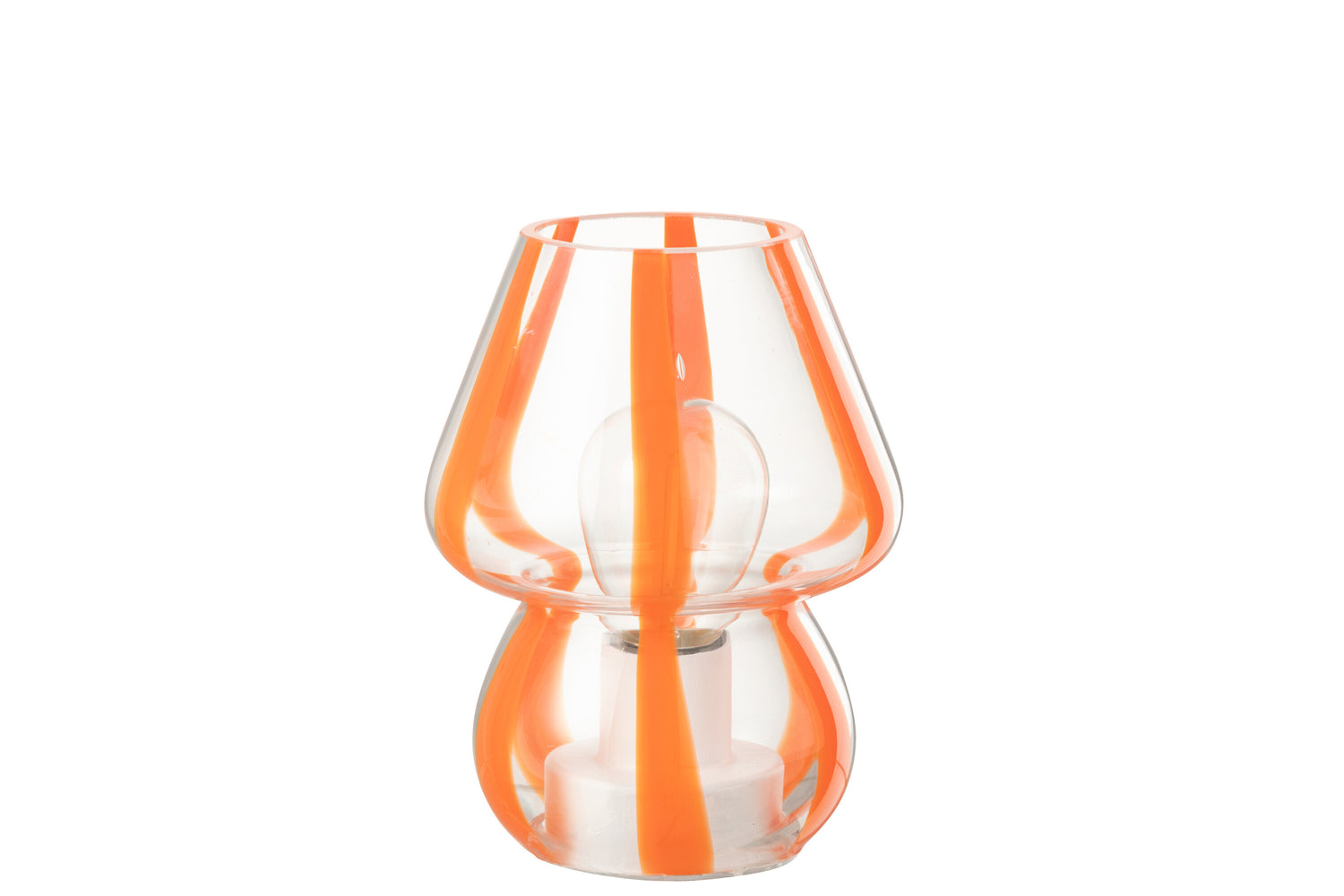 J-Line tafellamp Strepen - glas - transparant|oranje - small