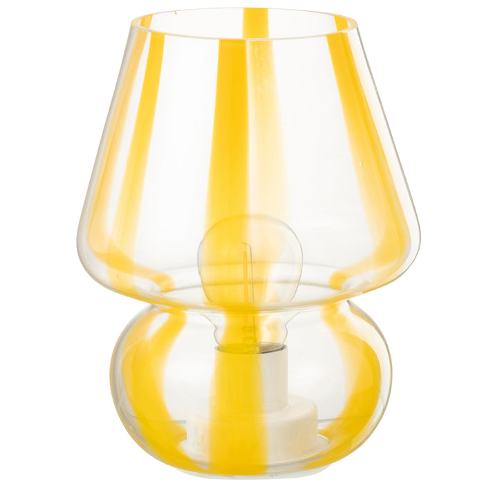 J-Line tafellamp Strepen - glas - transparant|geel - large