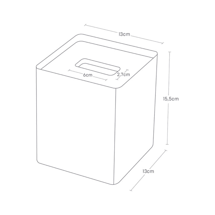 Yamazaki Tissuebox Vierkant - Rin - Wit