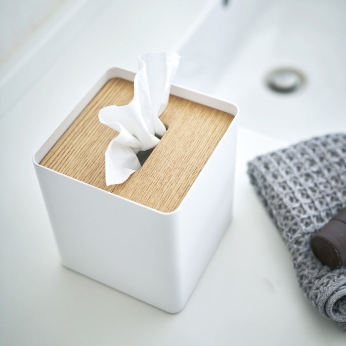 Yamazaki Tissuebox Vierkant - Rin - Wit