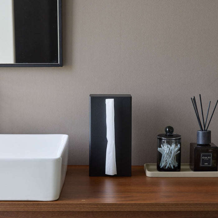 Yamazaki Vertical Tissuebox - Tower - Zwart