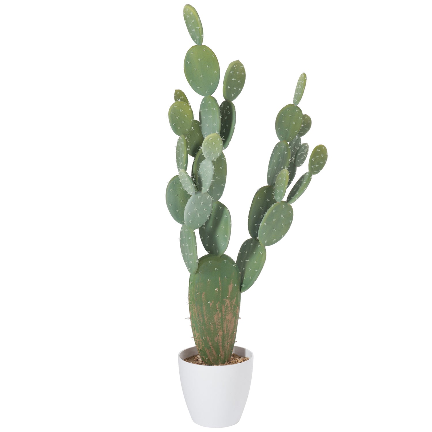 J-line - Cactus+pot Plastic Groen|melamine Wit Xl - 60x24.5x130cm