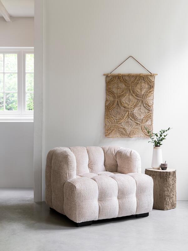 MUST Living Wall Panel round & round,107x71x2 cm, natural abaca and...