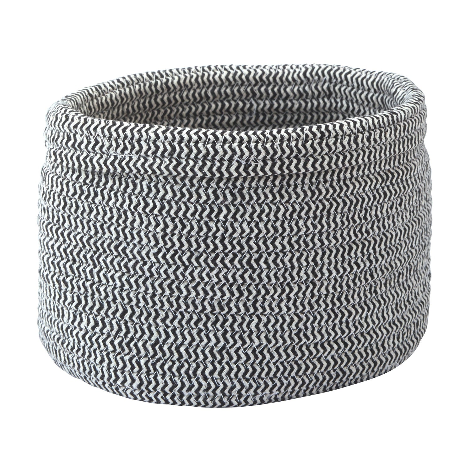 Rena Opbergmand Black Small | Zwart | Wit | Katoen | Polyester