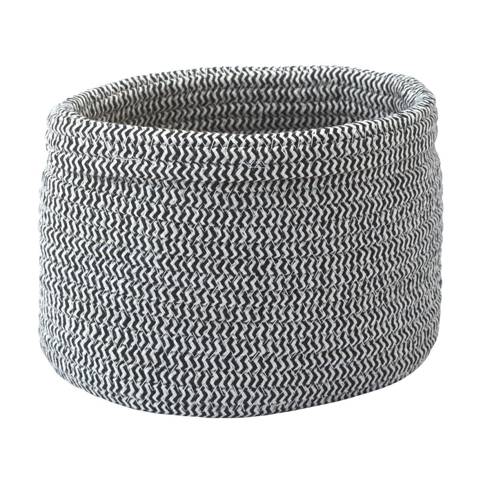 Rena Opbergmand Black Small | Zwart | Wit | Katoen | Polyester