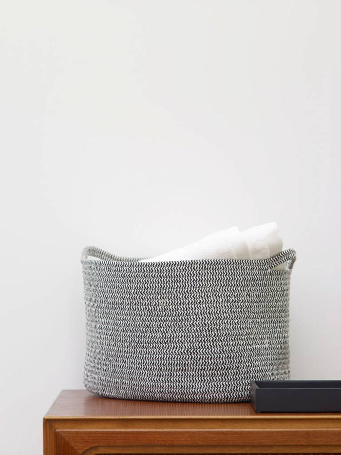 Rena Opbergmand Ivory Medium | Wit | Ivoor | Katoen | Polyester