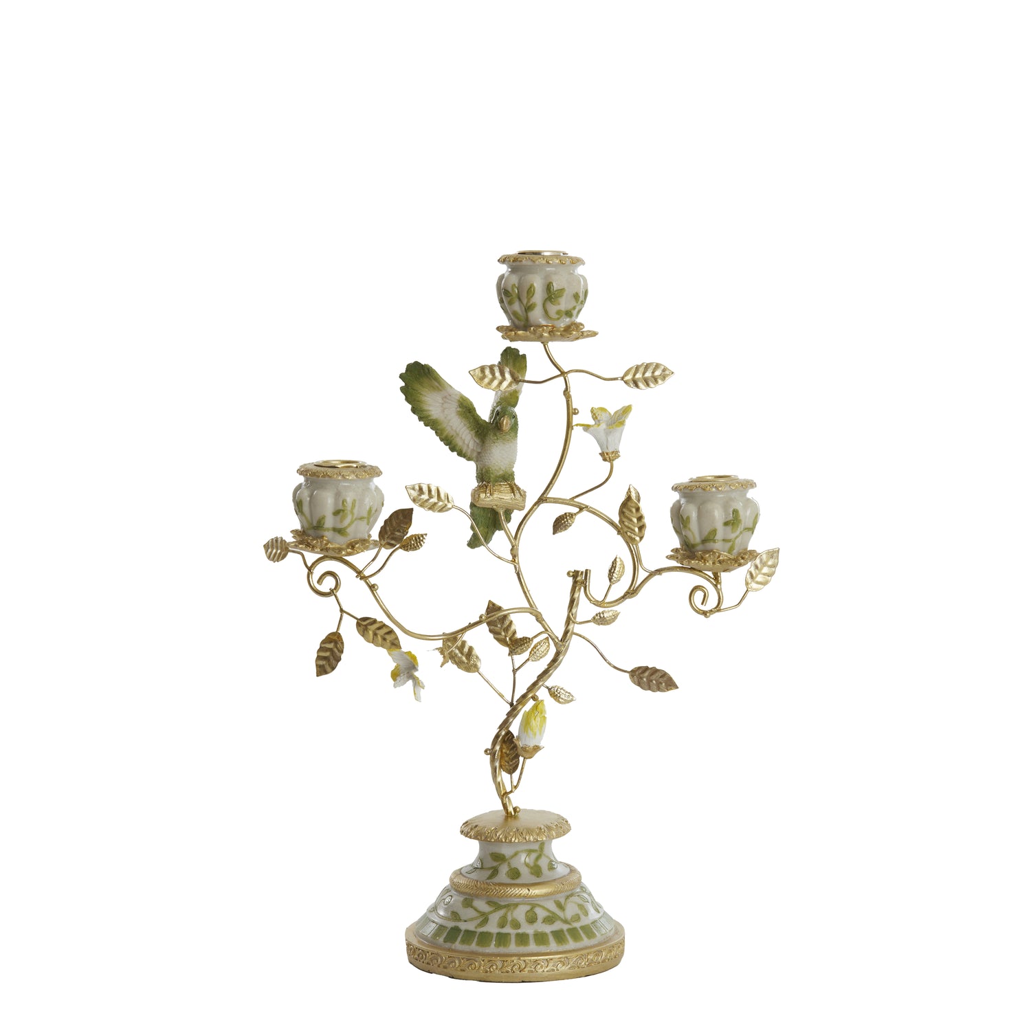 Light&living Kandelaar 3L 26x13x37 cm PARROT crème-groen-geel+licht...