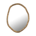 PTMD Paislie Brass Organic Shaped Mirror Round