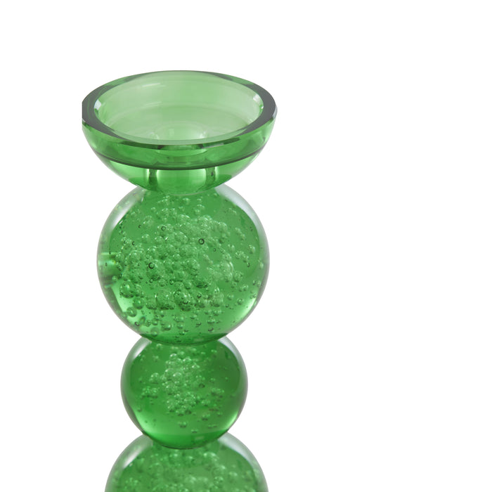 Light&living Kaarsenhouder Ø9,5x34 cm ITINGA glas bubbel groen