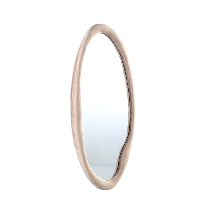 PTMD Don Beige Velvet Mirror Organic Oval S