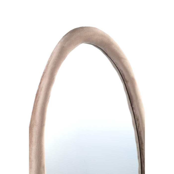 PTMD Don Beige Velvet Mirror Organic Oval S