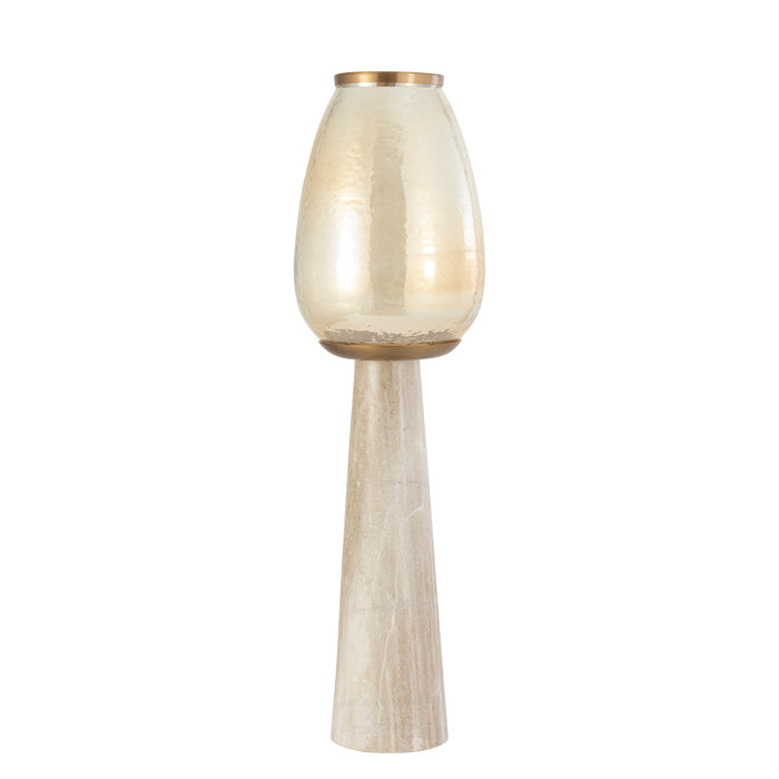 PTMD Berdand Beige Floor Stormlight Luster Glass Cone L