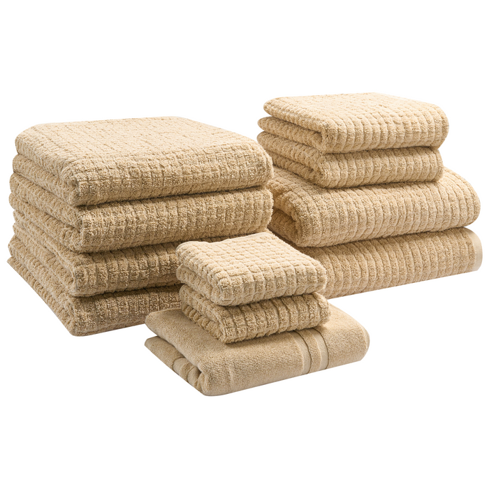 Beliani - ATAI - 11-delige handdoekset - Zandbeige - Katoen