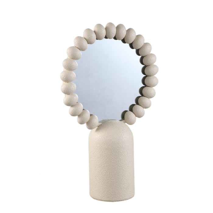 PTMD Spiegel Danae - 28x13x48 cm - Ijzer - Creme