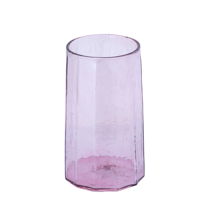 PTMD Pernella Pink Ribbed Glass Stormlight L