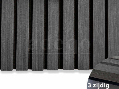 Adeqo   Akoestische panelen  Zwart Eiken 260 x 60 cm  3 zijdig