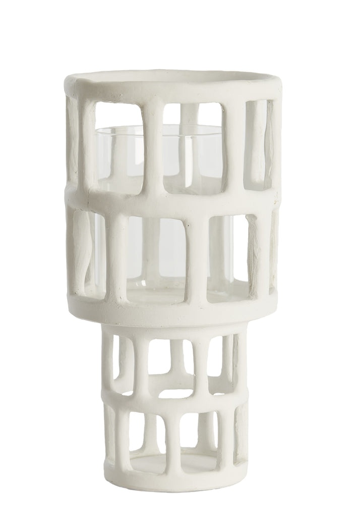 Light & Living - Windlicht ALIMOS - Ø18.5x34.5cm - Wit