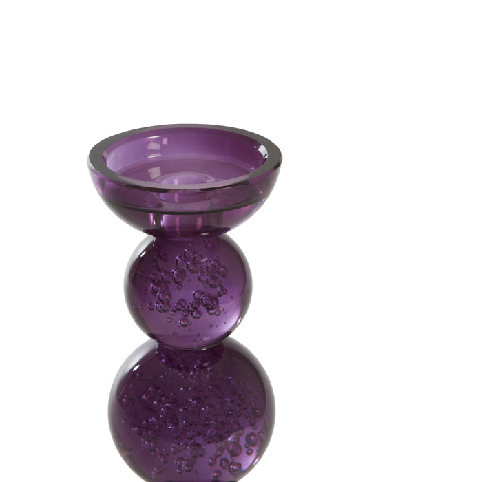Light&living Kaarsenhouder Ø10x26,5 cm ITINGA glas bubbel paars
