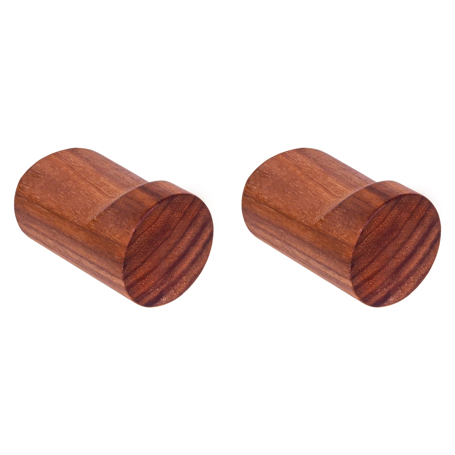 QUVIO Wandkapstok - Hout - donkerbruin - Set van 2