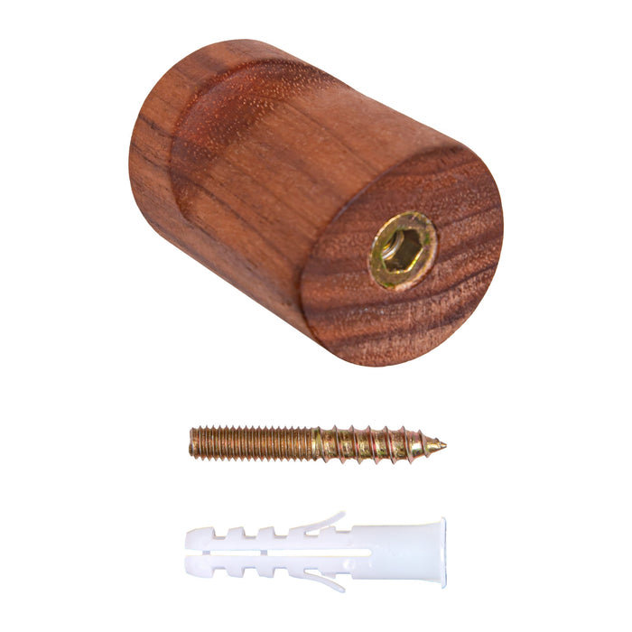 QUVIO Wandkapstok - Hout - donkerbruin - Set van 2