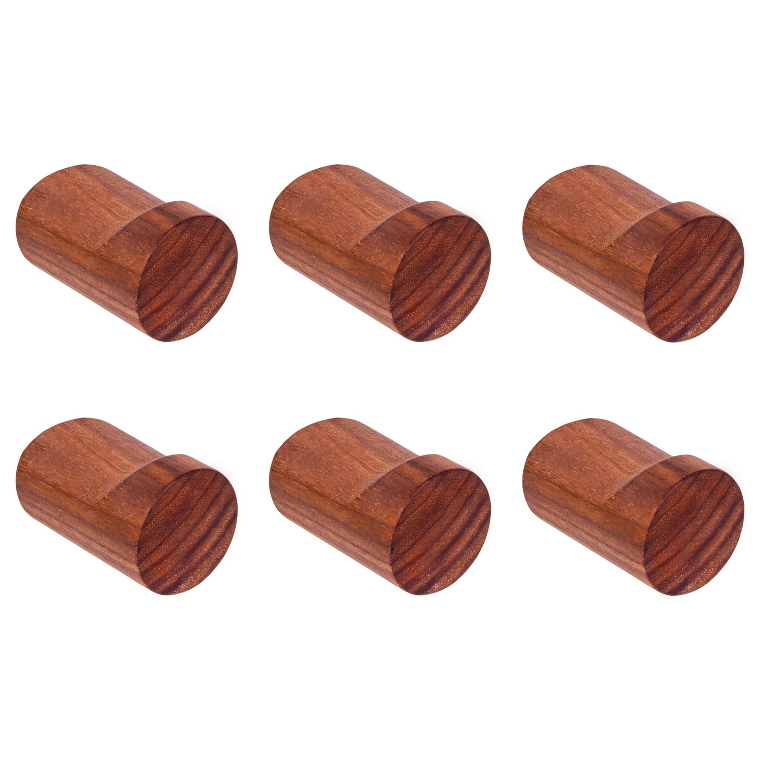 QUVIO Wandkapstok - Hout - donkerbruin - Set van 6