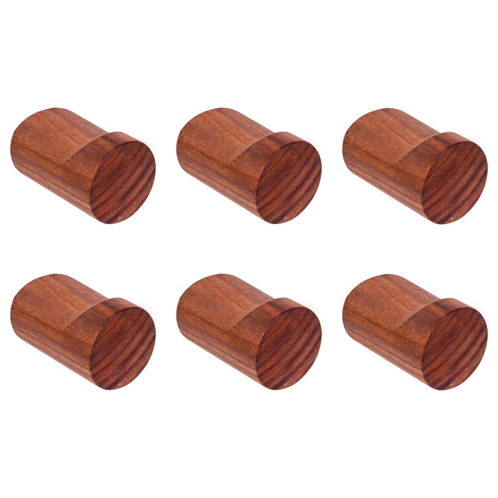 QUVIO Wandkapstok - Hout - donkerbruin - Set van 6