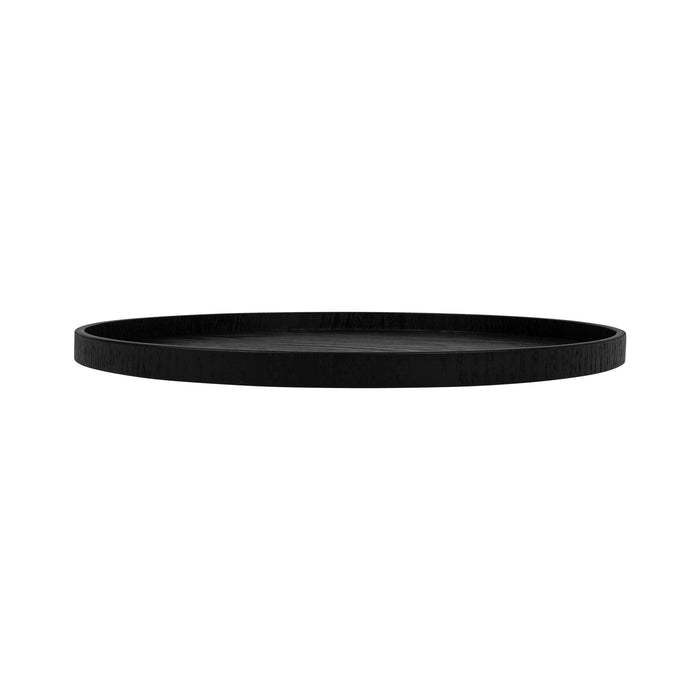 QUVIO Houten dienblad rond - Maat XL - Diameter 33 cm - Zwart
