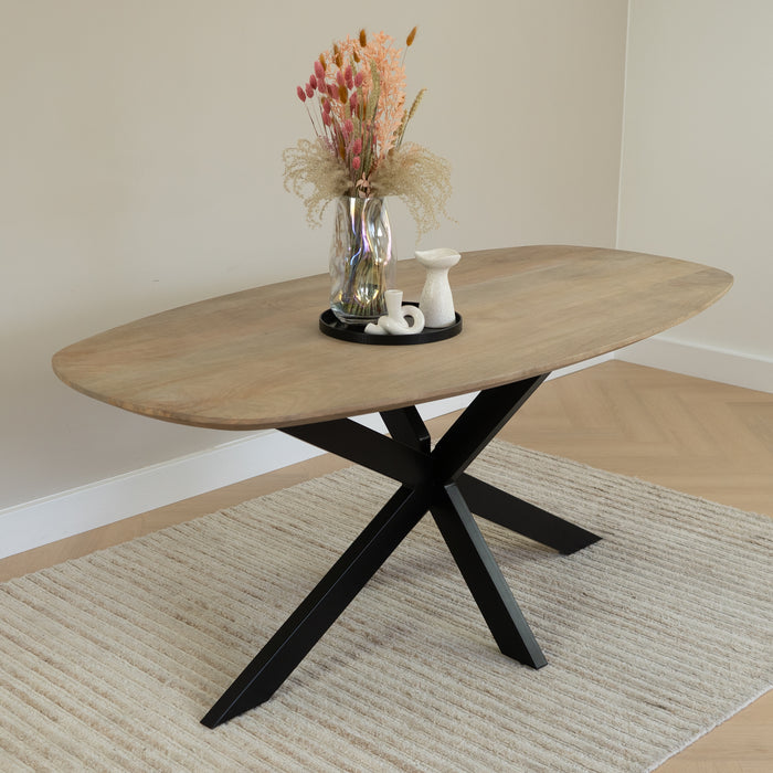 QUVIO Houten dienblad rond - Maat XL - Diameter 33 cm - Zwart