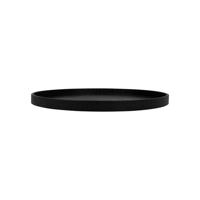 QUVIO Houten dienblad rond - Maat L - Diameter 30 cm - Zwart