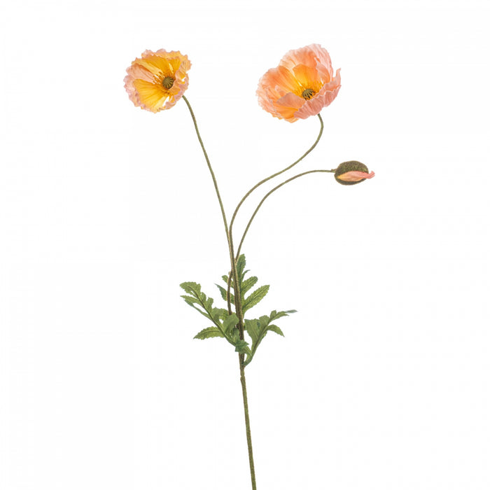 Fleurdirect Kunstbloem Poppy - Geel|Oranje - Polyester