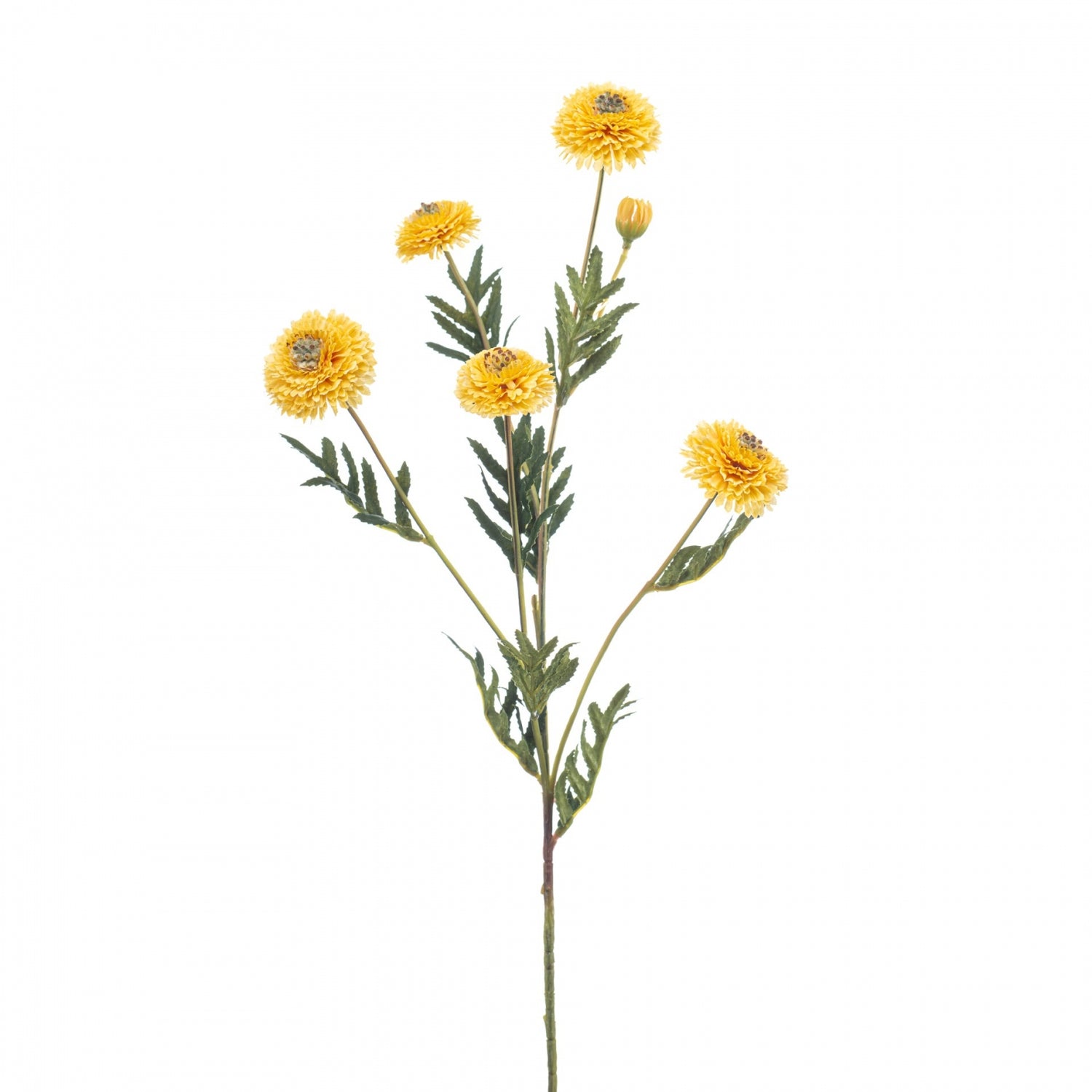 Fleurdirect Kunstbloem Tagetes - Geel - Polyester - 0x70x0cm (BxHxD)