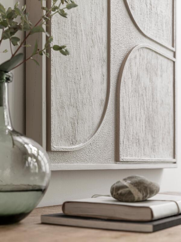 MUST Living Wall Panel Lorcan Cream small,102x76x4 cm, cream wooden...