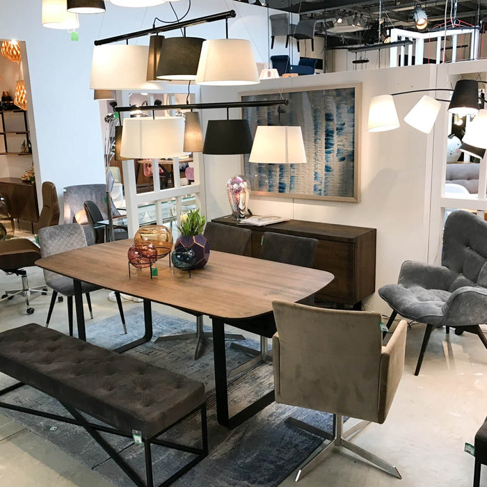 Bank Crossover 150x40cm grijs en zwart Kare Design