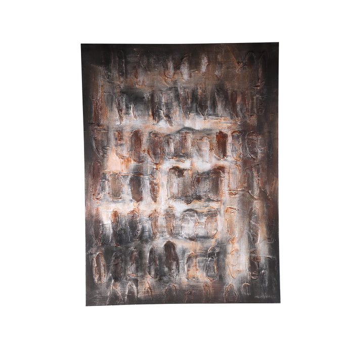 PTMD Xihan Brown Canvas Painted Wallpanel Rough Dark