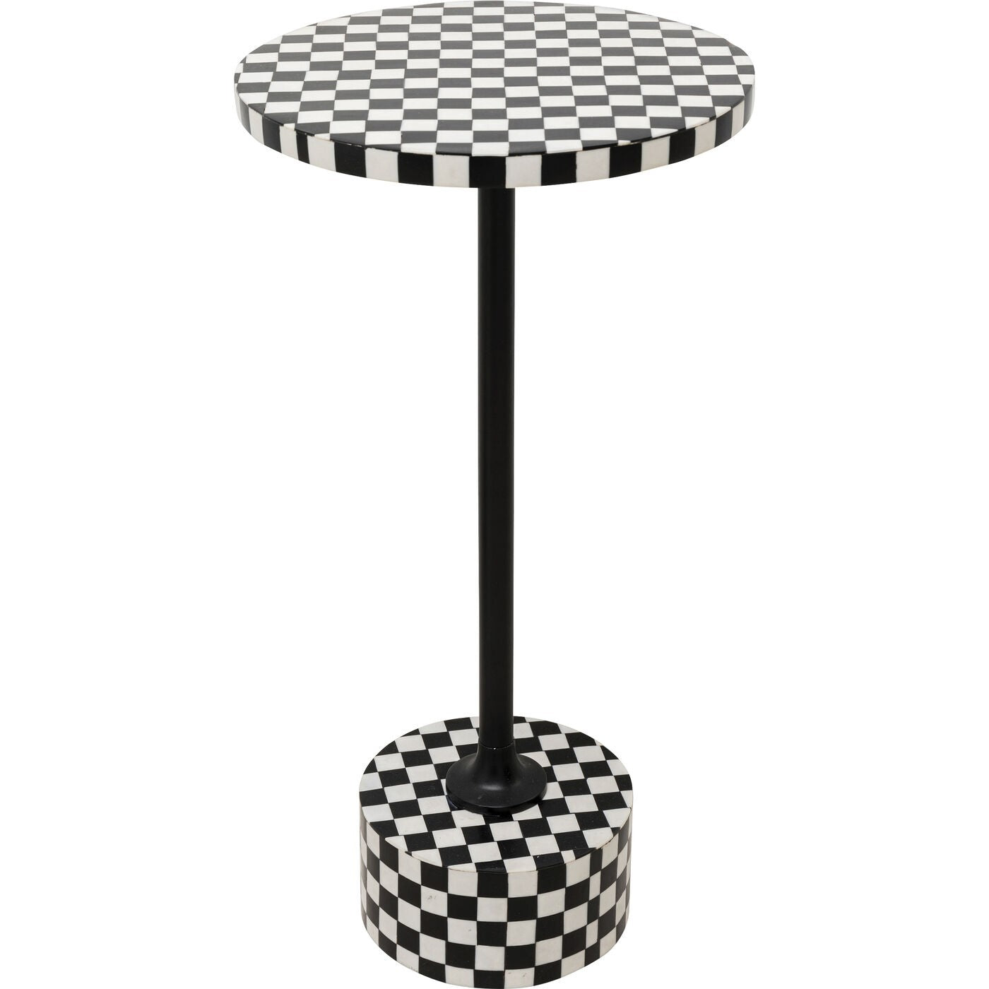 Bijzettafel Domero Chess zwart wit 25cm Kare Design