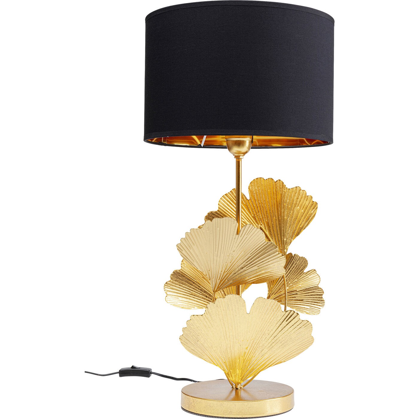 Kare Design Tafellamp gingkobladeren goud en zwart