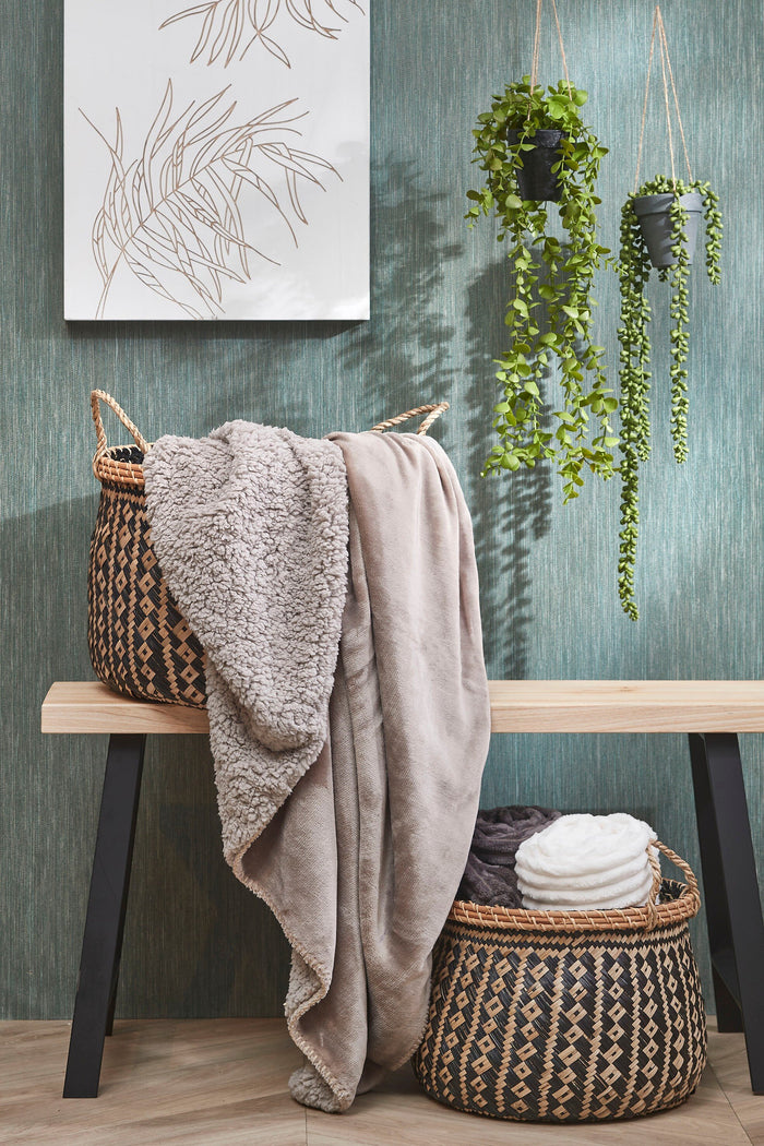 Mica Decorations Mardy Fleece Plaid - L200 x B150 cm - Beige