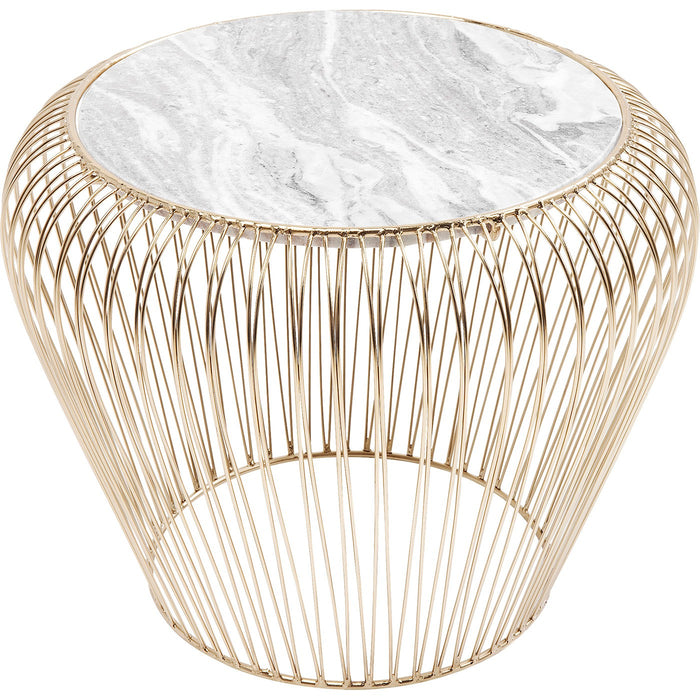 Bijzettafel Beam Grijs Marmer Messing Ø43cm Kare Design