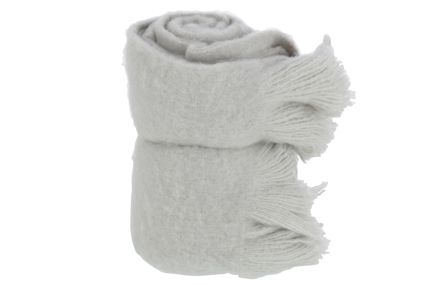 J-line - Plaid Franje Polyester Grijs - 180x130x2cm