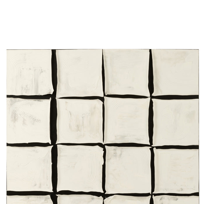 J-Line schilderij Vierkant - canvas - wit|zwart