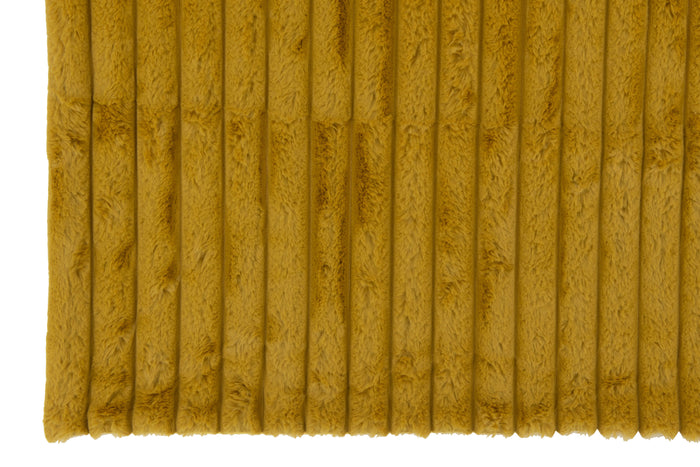 J-line - Plaid Corduroy Polyester Oker - 180x130x3cm