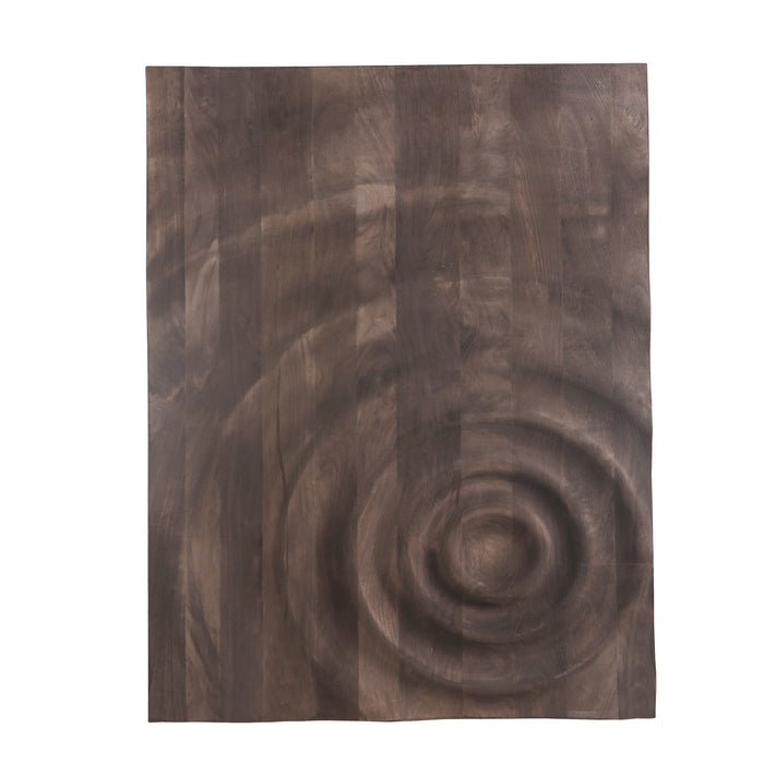 PTMD Mattin Brown Mango Wood Circle Wall Panel Rect